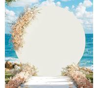 FANSU Toile de Fond Ronde en Forme d'Arche, Rond Arche Mariage Couverture, Housse de Toile de Fond pour Décoration de Mariage, Cérémonie, Fête d'anniversaire (Beige,200cm)