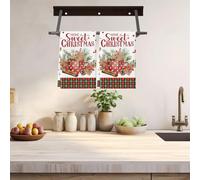 FANSU Torchon Cuisine Noël, Torchon Cuisine Lot de 2 Torchon à Vaisselle Microfibre Absorbante 40x60cm Serviette de Cuisine Torchons à Vaisselle Durable Torchon de Bar (Pain d'épices B)