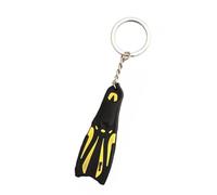 FANSWAN 1 porte-clés en silicone avec palmes de plongée en silicone, porte-clés élégant sur le thème de l'océan, 13 cm, jaune