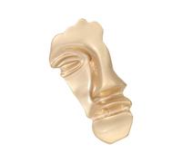 FANSWAN Broche unique en forme de demi-visage en alliage robuste pour les amateurs de mode, métal, sans pierre précieuse, Métal, Pas de gemme