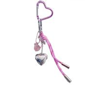 FANSWAN Porte-clés avec pendentif en forme de cœur et nœud pour téléphone portable, cordon amovible, bijou élégant pour sac à main, 3