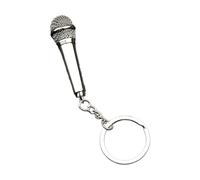 FANSWAN Porte-clés avec pendentif en forme de micro - Accessoire élégant pour les amateurs de musique, Argenté