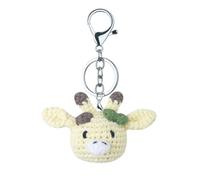 FANSWAN Porte-clés en forme de tête d'animal crochetée en crochet pour sac à dos en fibres acryliques pour anniversaire, fête de Noël, W51