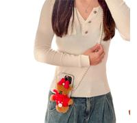 FANSWAN Porte-clés ours de dessin animé pendentif accessoire tendance et confortable dessin animé jouet ornement et décoration de sac attrayant, Signe du zodiaque rouge, Back clip