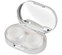 FanSynrare Étui Portable pour lentilles de Contact avec Miroir, Miroir de Maquillage Compact, boîte de Rangement pour Lunettes, Comprend Une Pince à épiler et Une Tige, Couleur Unie élégante, (4hjg)
