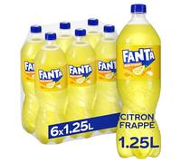 Fanta Citron - Boisson gazeuse aux fruits, aromatisée, lot de 6 bouteilles de 1,25 L