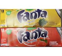 Fanta Lot de 24 flacons de mélange Fraise et ananas 355 ml