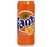 Fanta Lot de 48 boîtes de limonade orange 330 ml 100 % oranges italiennes