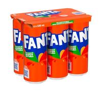 Fanta Original Lot de 6 canettes de 330 ml, boisson non alcoolisée au goût d'orange