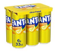 FANTA - Soda Citronné Rafraîchissant aux Arômes Naturels, Bulles Intenses (Pack 6x33cl) - vendu par unité