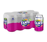 Fanta Zero Framboise Lot de 8 boîtes de 330 ml