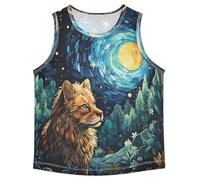 Fantaisie Aquarelle Art Lion DéBardeurs sans Manches pour Garçons Adolescents,Idéaux pour Sport Activités Physiques