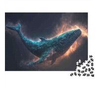 Fantaisie Baleine Cosmique Premium Puzzle de 1000 Pièces pour Adultes Baleine Cosmique dans l'espace Robuste Haute Qualité Vibrant Stimulant Difficile Anti-Stress 38x26cm/1000pcs