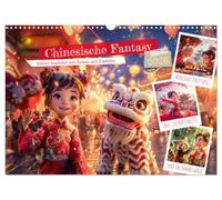 Fantaisie chinoise - Scènes inspirées de l'anime et de la tradition (calendrier mural 2026 DIN A3 paysage) - Calendrier mensuel CALVENDO