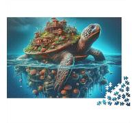 Fantaisie de l'île aux Tortues Puzzle 1000 Pièces - Qualité Premium, Jeu De Concentration, Poster Artistique Inclus, Parfait pour Soirées Cosy, 38x26cm/1000pcs