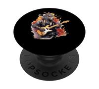 Fantaisie du Guitariste légendaire de Dragon Rock PopSockets PopGrip Adhésif