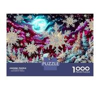 Fantaisie hivernale Puzzle 1000 PiècesXmas Snowflakes pour Couples Carton Épais Difficile pour Cadeaux De Remerciement avec Affiche Guide 70x50cm/1000pcs