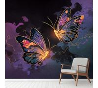 Fantaisie Magie Papillon Galaxie Photo Papier Peint 400x280 cm, Esthétique Ciel Nuages Wallpaper Poster, Abstrait Papillon PVC Stickers Muraux Pour Chambre Salon Cuisine Décoration Murale