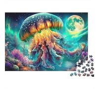 Fantaisie Méduse Puzzle 1000 Pièces Carton Épais Papa Méduse Cosmique Cadeau Décoration Murale Imprimerie HD Concentration Mémoire 38x26cm/1000pcs