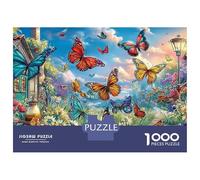 Fantaisie Papillon Puzzle 1000 Pièces Carton Premium Enchanted pour Couples, Puzzle De Concentration, Amusement en Intérieur, Cadeau De Maison Neuve Idéal pour Nouveaux Mariés s 38x26cm/1000pcs