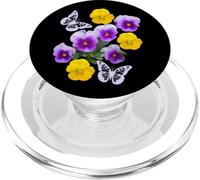 Fantaisie Papillons Blancs Violet Jaune Pensées Formes Mania PopSockets PopGrip pour MagSafe