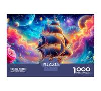 Fantaisie sur Le Navire Pirate Puzzle 1000 Pièces Adultes Et Enfants Dès 14 Ans Cosmic Ship Roses Papillons Puzzle De Bricolage Coloré Jeu Éducatif Challenge Toy Détente Collection 70x50cm/1000pcs