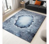 Fantaisie Tapis de Salon Lavable 120 x 170 cm, Faible Poil Antidérapant Adapté à l'aspirateur avec Motif Dégradé Flocon De Neige Tapis Chambre pour Commercial de Bureau, Gris