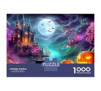 Fantaisie Winter Landscape Puzzle 1000 Pièces Château d'halloween in Cosmic Night Puzzles Collection Spéciale Qualité Premium Stimulant Cadeau Adultes Et Enfants À Partir De 12 Ans 52x38cm/1000pcs