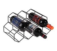 Fantasee Casier à vin sur pied en métal pour 9 bouteilles - Design léger pour les amateurs de vin - Noir - Pour bouteilles de 750 ml ou moins de 8,9 cm de diamètre