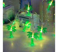 Fantasee Guirlande lumineuse d'été tropicale à piles, lumières LED fantastiques pour chambre à coucher, anniversaire, décoration de fête hawaïenne (palmier, 10 LED)