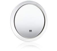 Miroir de maquillage avec grossissement 5x, miroir de maquillage de salle de bain haut de gamme de 15 cm de diamètre rond avec ventouse, miroir de maquillage en acrylique pour la maison et pour les déplacements Fantasia