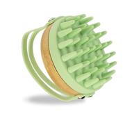 Fantasia Beauty Brosse de massage pour cuir chevelu en bambou et silicone souple pour massage relaxant de la tête Design ergonomique pour tous les types de cheveux