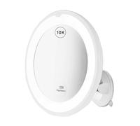 Fantasia® Beauty Miroir de maquillage avec éclairage - Grossissement x 10 et lumière LED - Miroir de maquillage - Idéal pour maquillage et rasage précis - Miroir cosmétique avec ventouse pour salle de