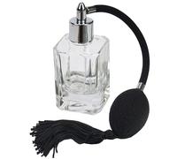 Fantasia Pulvérisateur en verre carré avec pompe à ballon Argenté/noir 50 ml
