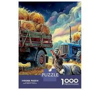 Fantasie de l'âne 1000 PC Carton DIY Camion Vintage Rouge Puzzle, Jeu Amusant Adultes/Adolescents, Soulagement Stress, Décor Mural & Cadeau Loisirs 52x38cm/1000pcs