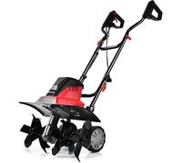 FANTASK 1500 W Houe électrique avec 6 Lames, fraiseuse de Sol, fraiseuse de Jardin, Largeur de Travail 43 cm et Profondeur de Travail 22 cm 400 TR/Min, Rouge + Noir