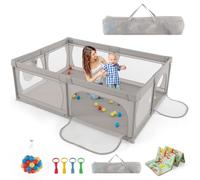 FANTASK 205 x 147 cm Parc bébé avec matelas, parc pliable pour bébé