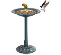 FANTASK 51 x 72 cm - Bain d'oiseaux Debout - Mangeoire pour Oiseaux Sauvages - Rétro - Distributeur de Nourriture pour Oiseaux - Vert