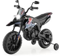 FANTASK Aprilia Moto électrique pour Enfant de 3 à 8 Ans 12 V 5,5 à 6 km/h avec Roues stabilisatrices, Musique et phares, Moto Bleue et Noire