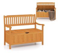 FANTASK Banc de Jardin en Bois avec Espace de Rangement, Banc de Rangement pour 2 Places, Banc de Balcon extérieur avec Sac intérieur Amovible, Charge maximale : 360 kg
