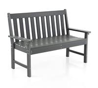 FANTASK Banc de Jardin résistant aux intempéries - Charge maximale : 320 kg - Convient pour Toutes Les Saisons - en polyéthylène Haute densité - Gris - 132 x 65 x 91 cm