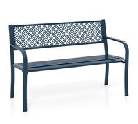 FANTASK Banc de terrasse en métal avec Dossier et accoudoirs pour 2 Personnes 127 x 59 x 82 cm