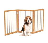 FANTASK Barrière de Protection, autoportante, pour Chien, en 3 pièces, Hauteur : 76 cm, Pliable, en Bois de Sapin, pour Couloir, Cuisine et escalier, Naturel