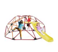 FANTASK Cadre d'escalade géométrique - Dôme d'escalade pour l'extérieur et l'intérieur avec Toboggan et Plateforme en Tissu - Échelle d'escalade de Jardin jusqu'à 180 kg - pour Enfants à partir de 3
