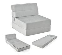 FANTASK Canapé-lit Pliable 3 en 1 en Mousse Extra épaisse (15 cm), canapé-lit, Matelas de Sol, Matelas d'invité avec Housse Amovible et Lavable, 190 x 71 x 15 cm, Gris