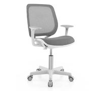 FANTASK Chaise de Bureau Ergonomique avec Dossier et accoudoirs - Pivote à 360° - pour Enfants à partir de 6 Ans - Gris