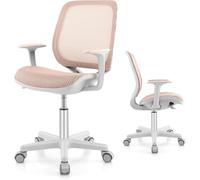FANTASK Chaise de Bureau pivotante à 360 ° pour Enfant, Hauteur d'assise réglable en Hauteur de 43 à 55 cm, Rose