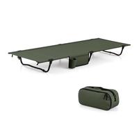 FANTASK Chaise de camping pliable légère et ultra légère avec poche latérale - 193 x 70 cm - Charge maximale : 150 kg - Pour camping, voyage, plage - Vert