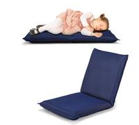 FANTASK Chaise de Sol, Fauteuil de Sol, de méditation, de méditation et de méditation avec Dossier réglable sur 6 Niveaux, Fauteuil de Jeu, rembourré (Bleu Marine)