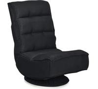 FANTASK Chaise de Sol, pivotante à 360°, avec Dossier réglable en 5 Positions, Fauteuil de Jeu, rembourré, canapé de Sol, Chaise de méditation, Charge jusqu'à 150 kg, canapé Paresseux (Noir)